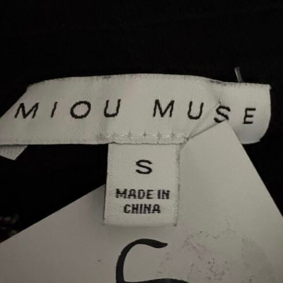 Miou Muse Ryan Striped Shorts Women’s Sz S Black & Tan 100% Cotton Pull On Knit - Picture 7 of 11